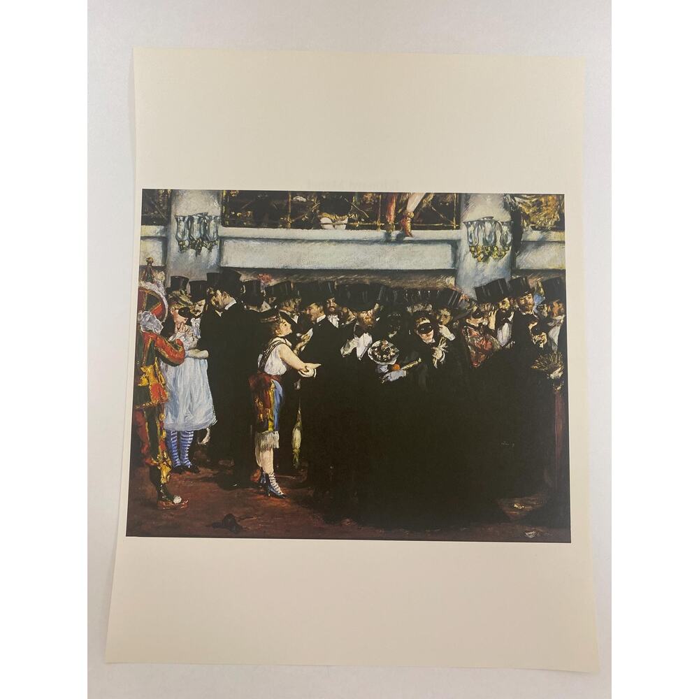 Édouard Manet, Le Bal De L'Opera, Print, Book Page, Painting, Reproduction, Art